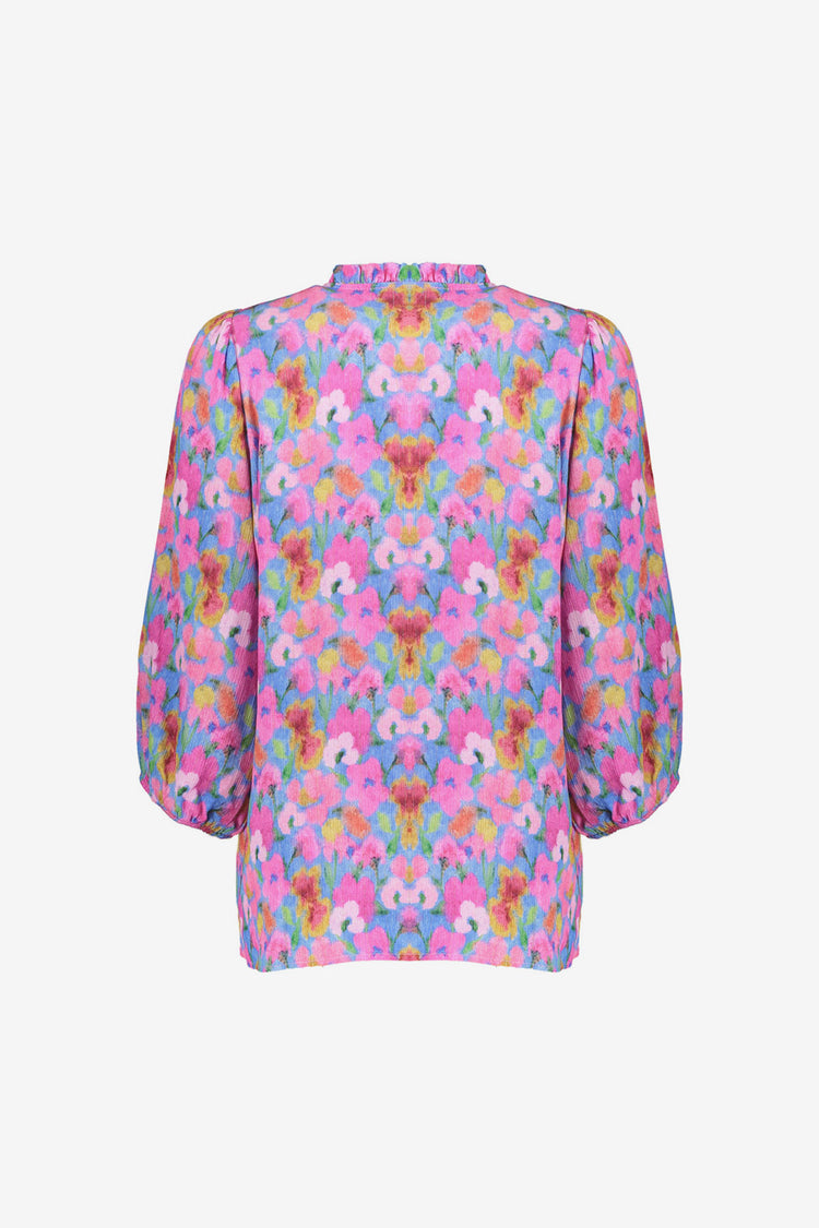 Geisha Lurex-Blumenbluse