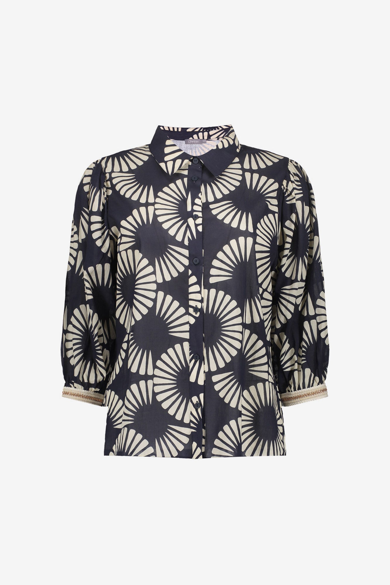 Geisha Bluse mit Fächerprint