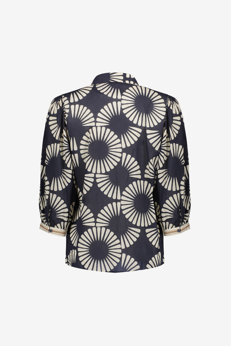 Geisha Bluse mit Fächerprint