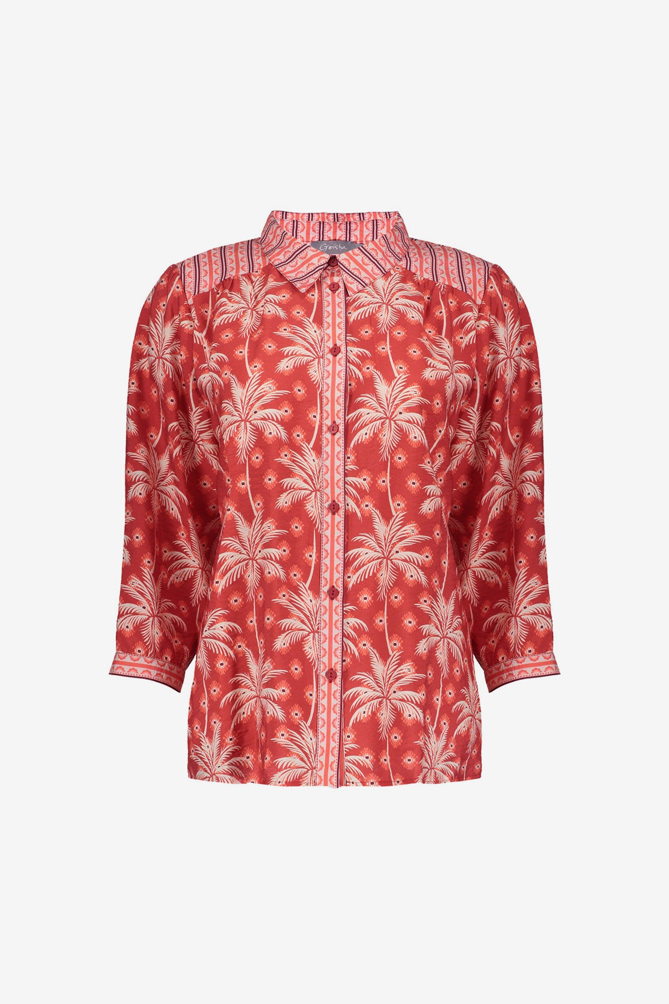 Geisha Bluse mit Palmenprint