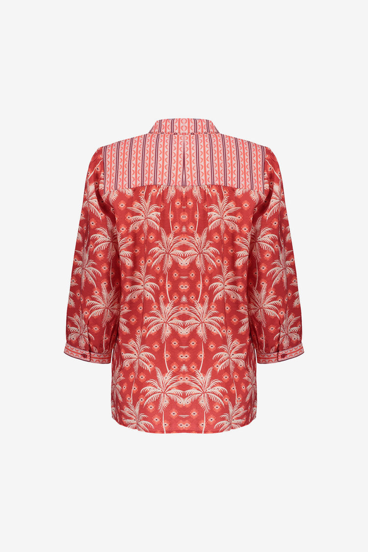 Geisha Bluse mit Palmenprint