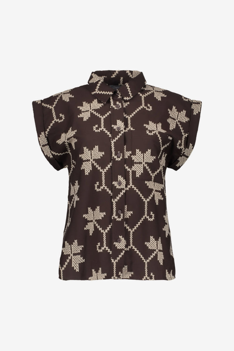 Geisha Bluse mit Stickerei