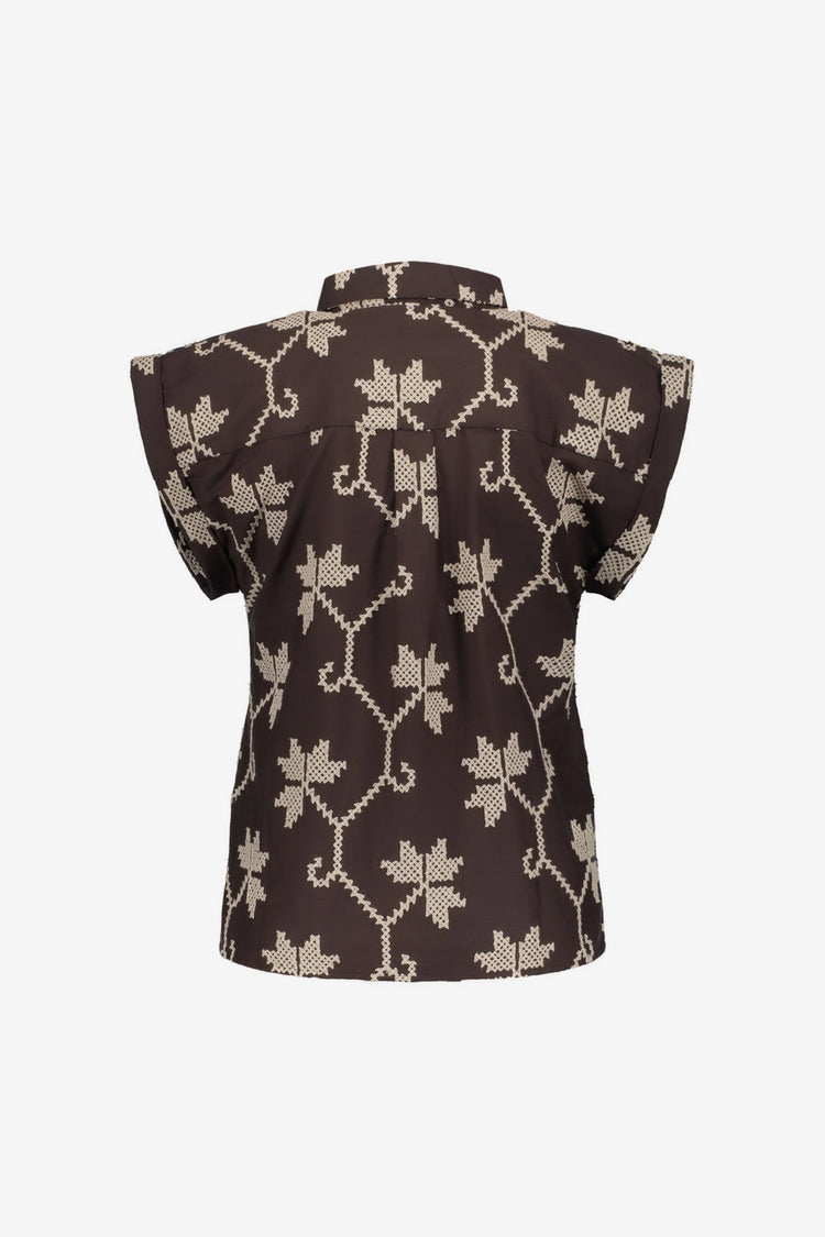 Geisha Bluse mit Stickerei