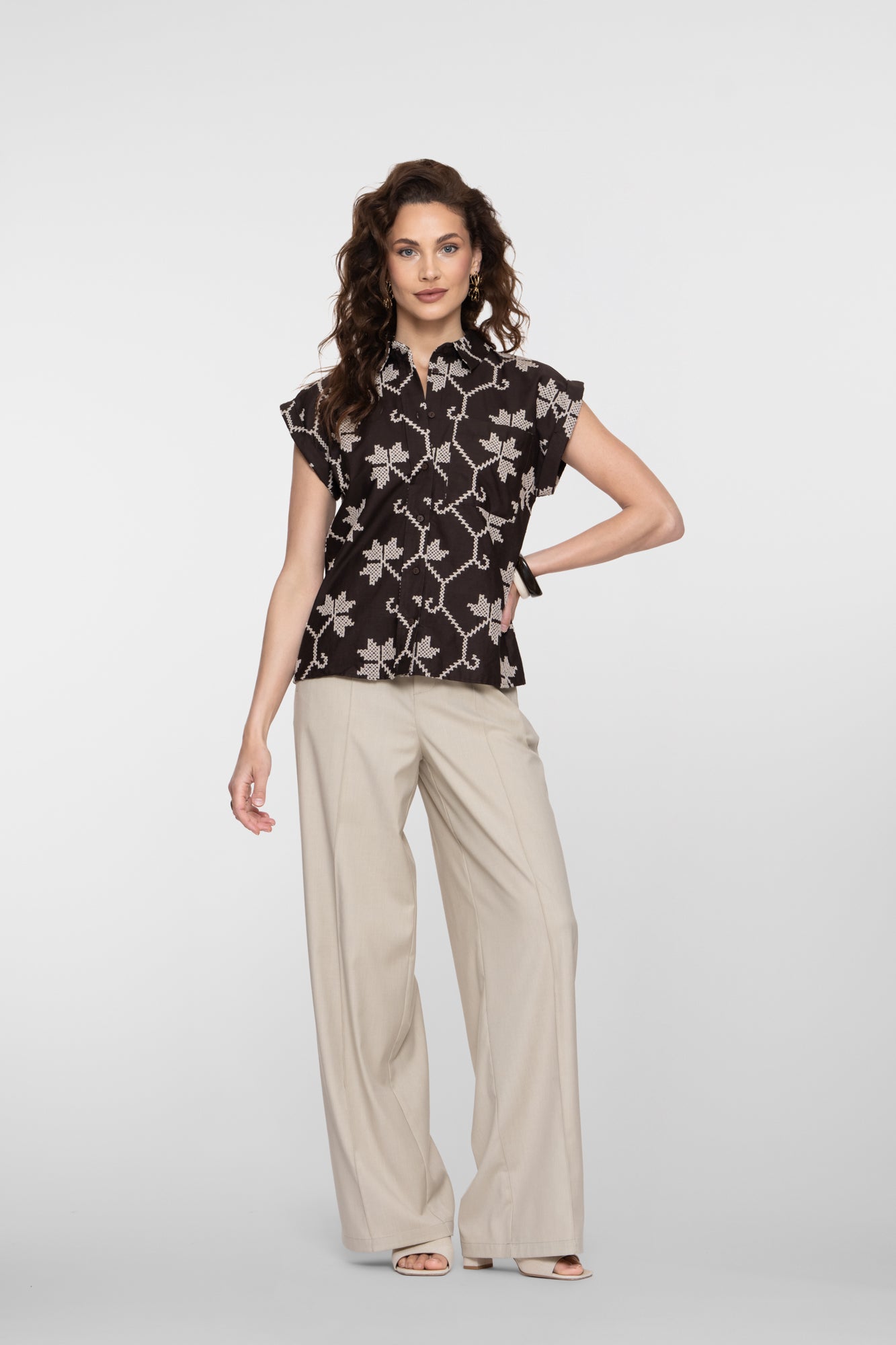 Geisha Bluse mit Stickerei