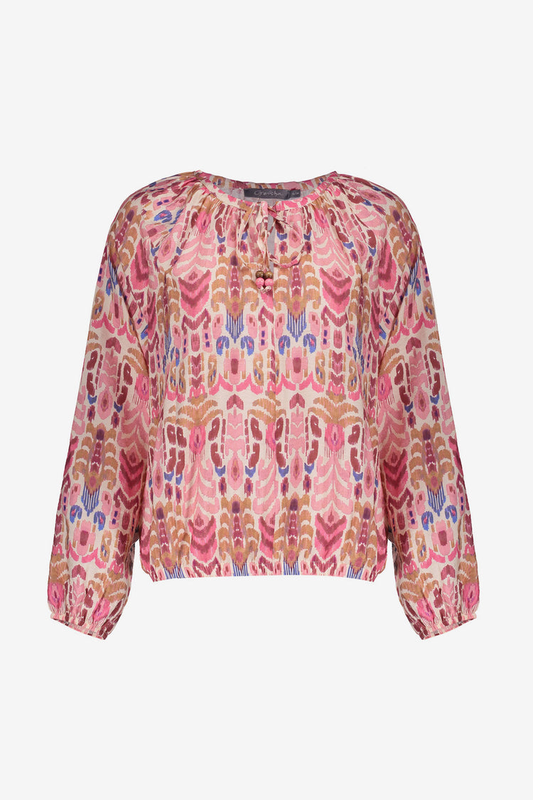 Geisha Farbige Bluse mit Quasten