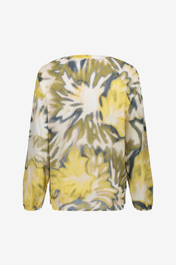 Geisha Bluse mit abstraktem Print und V-Ausschnitt