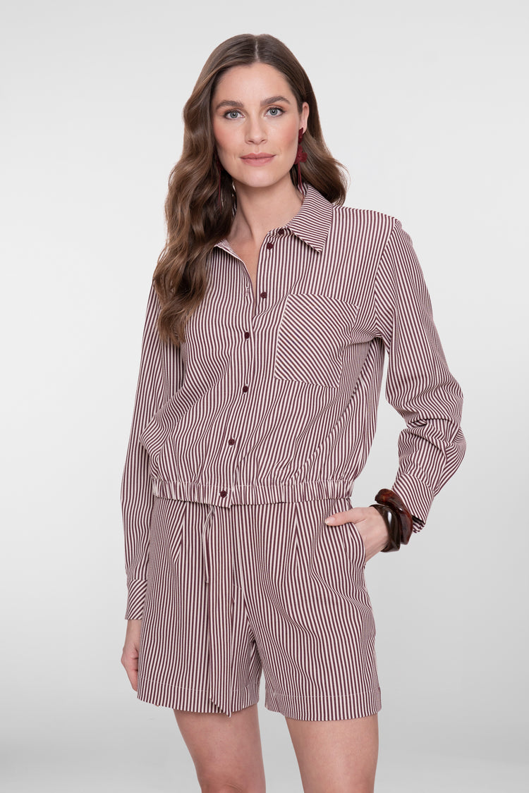 Geisha Bluse mit Streifenmuster