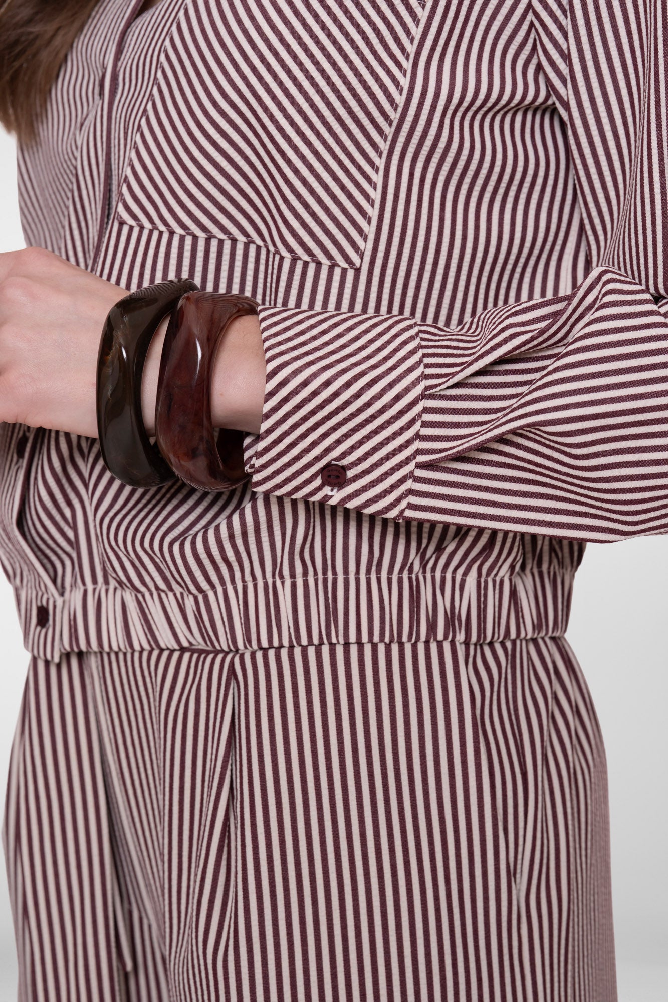 Geisha Bluse mit Streifenmuster