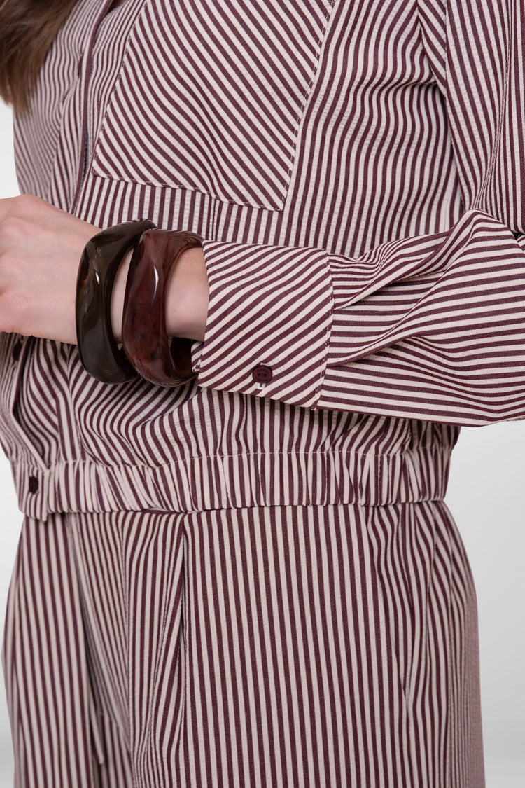 Geisha Bluse mit Streifenmuster