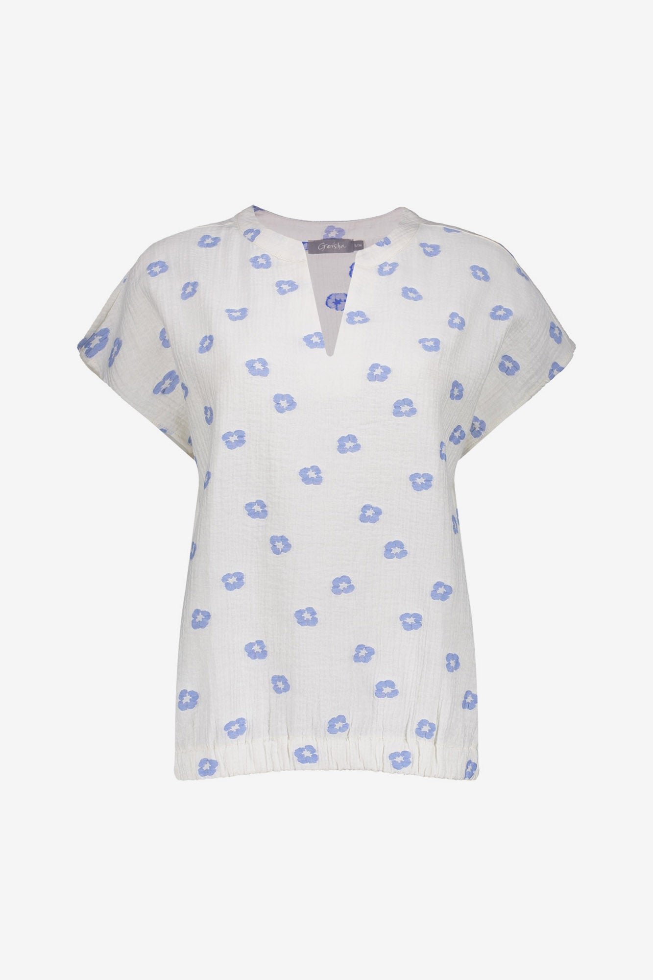 Geisha Top mit Blumenprint und V-Ausschnitt