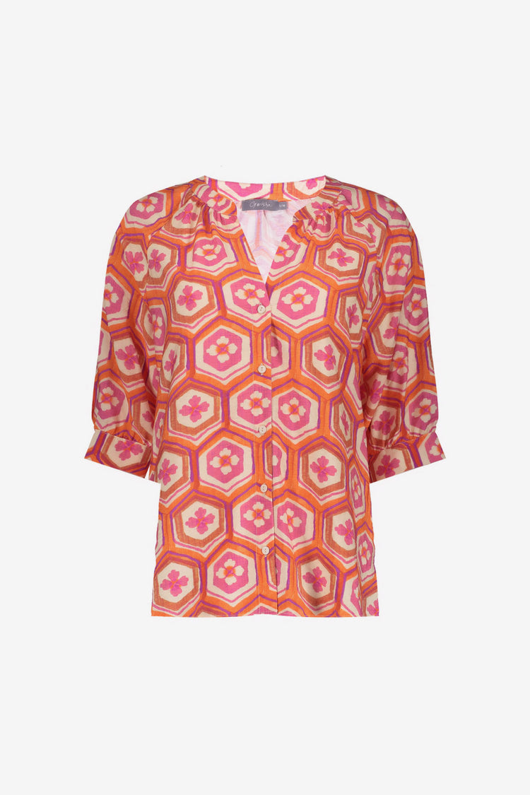 Geisha Bluse mit Blumenprint