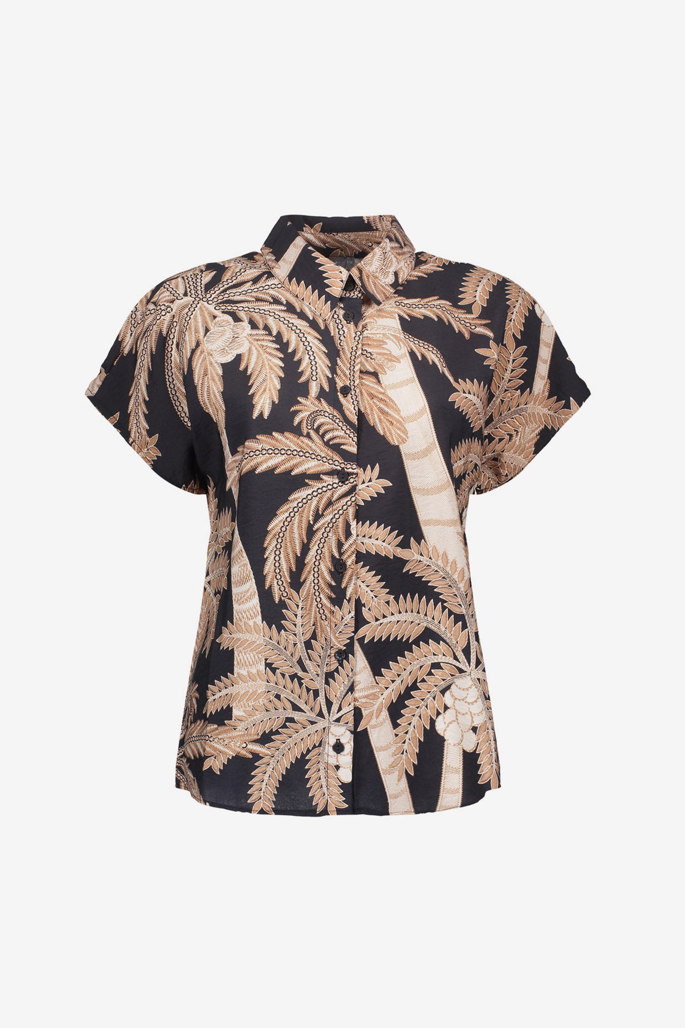 Geisha Bluse mit Palmenmuster