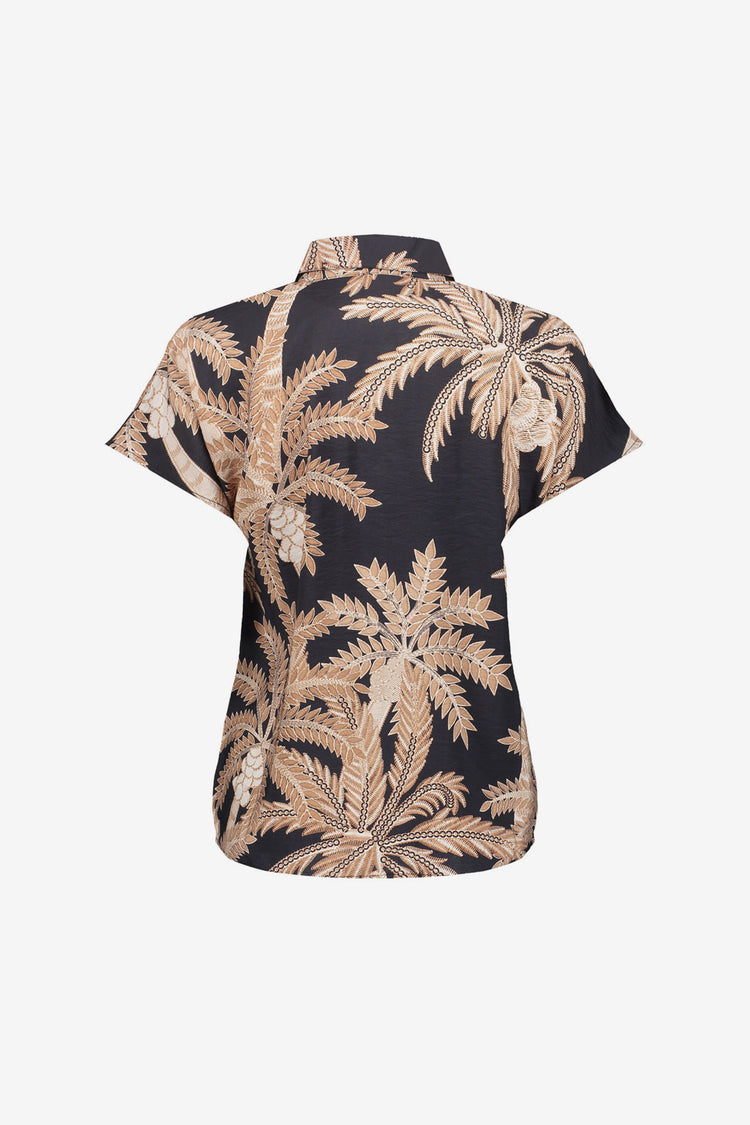 Geisha Bluse mit Palmenmuster