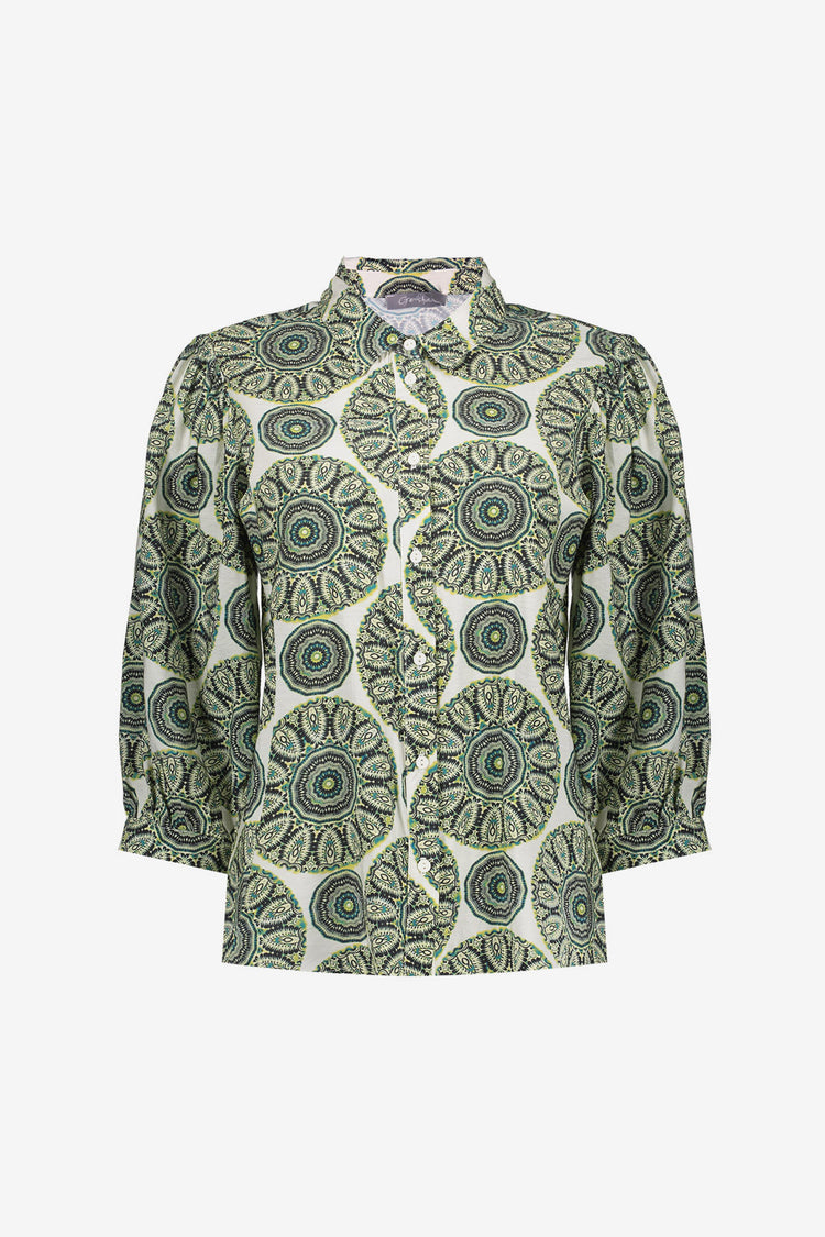 Geisha Bluse mit elegantem Print