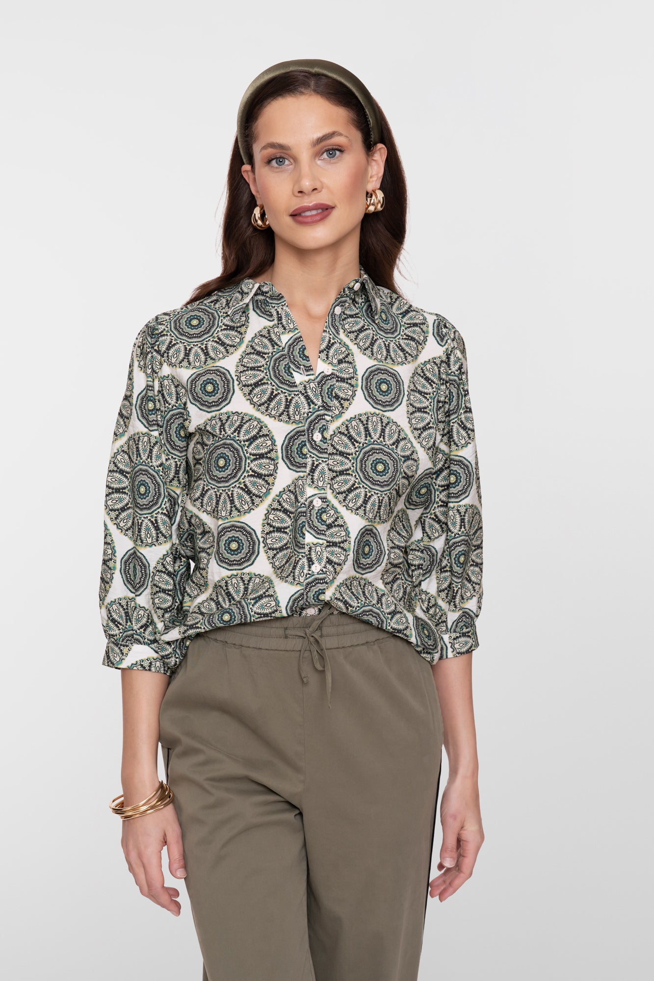 Geisha Bluse mit elegantem Print