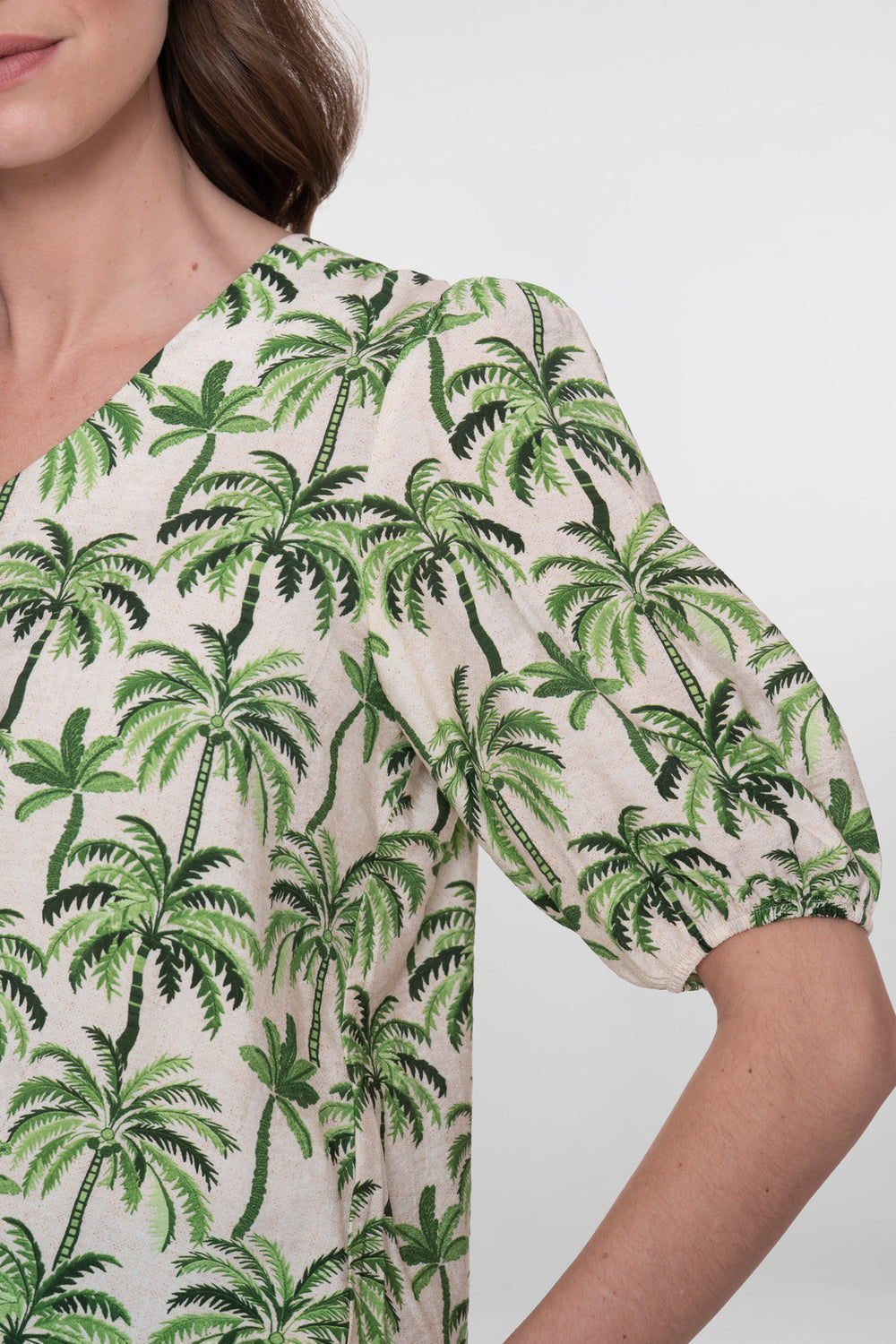 Geisha Top mit Palmenprint