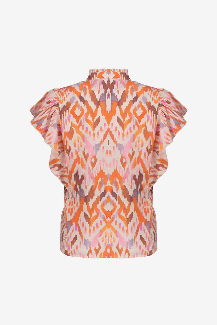 Geisha Oranges Top mit Volantärmeln