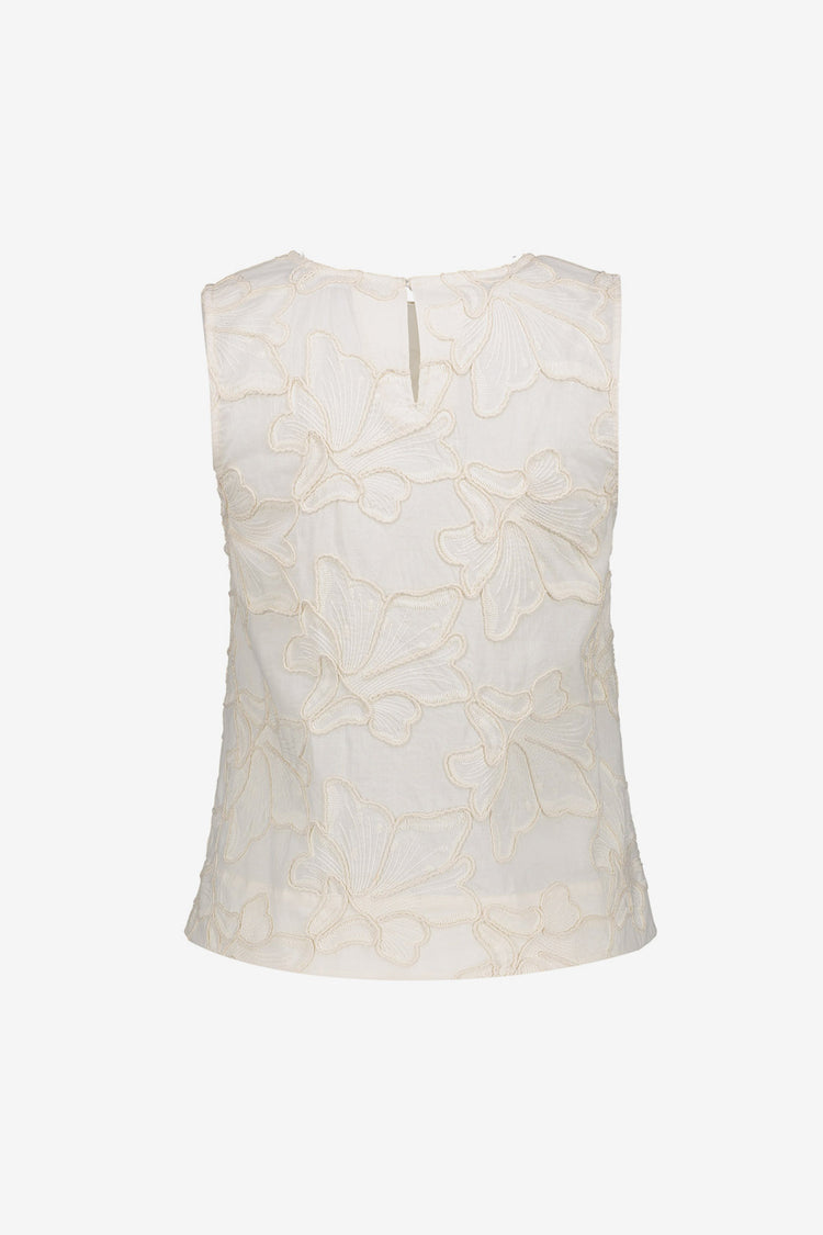 Geisha Top mit gestickten Blumendetails