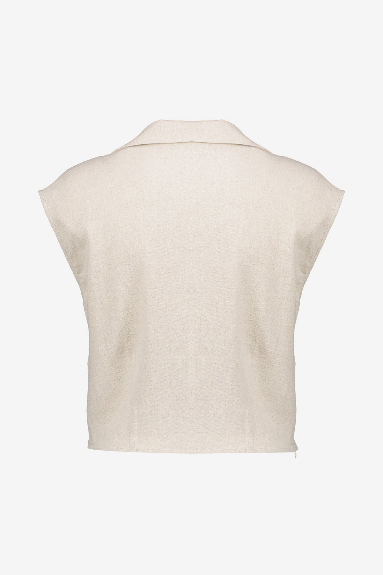 Geisha Top mit Wickeldetail und Leinenoptik