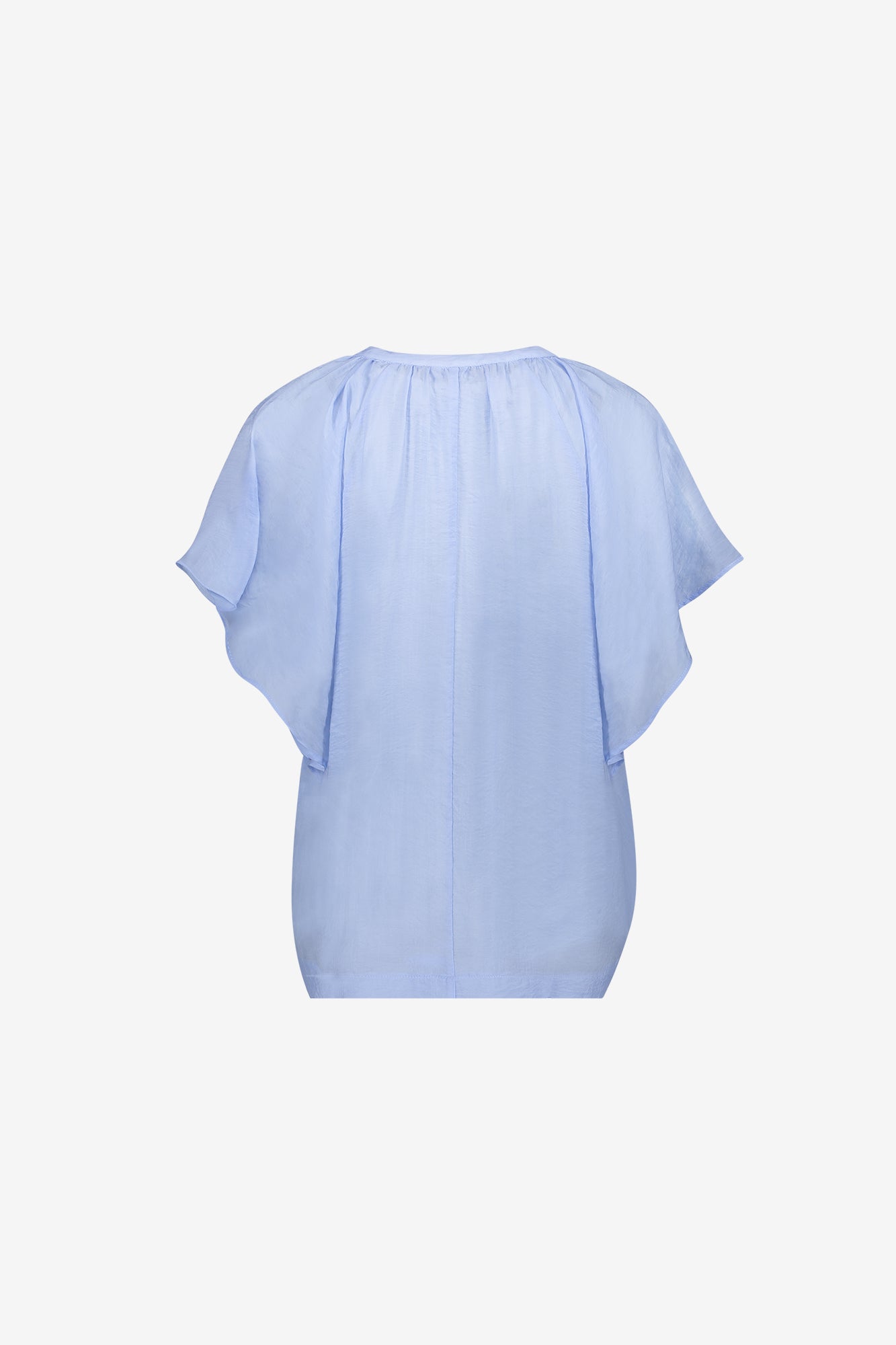 Geisha Top mit Schmetterlingsärmeln in Hellblau