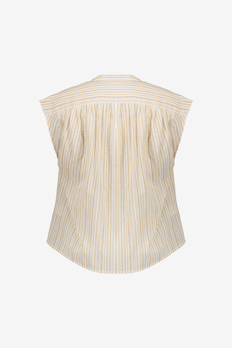 Geisha Bluse mit Streifenmuster und subtilen Lurexdetails