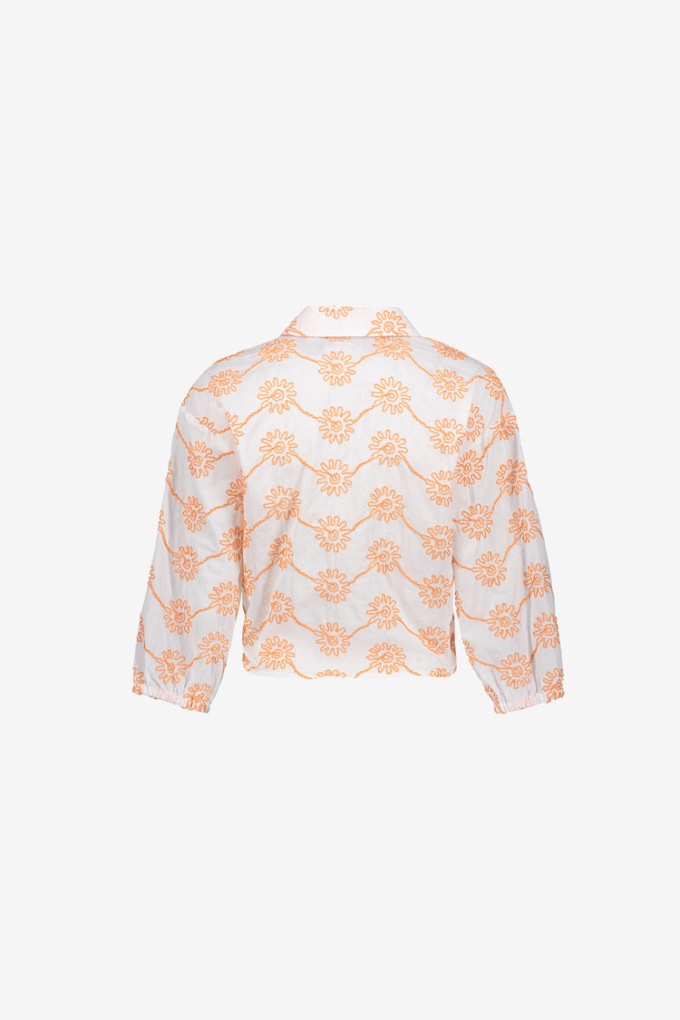 Zierliche Geisha-Bluse mit Knopfleiste