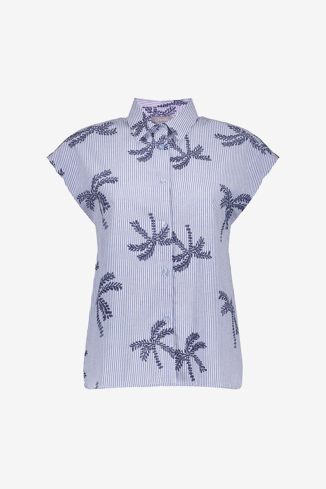 Geisha Blusen Kombiset mit gesticktem Palmenprint