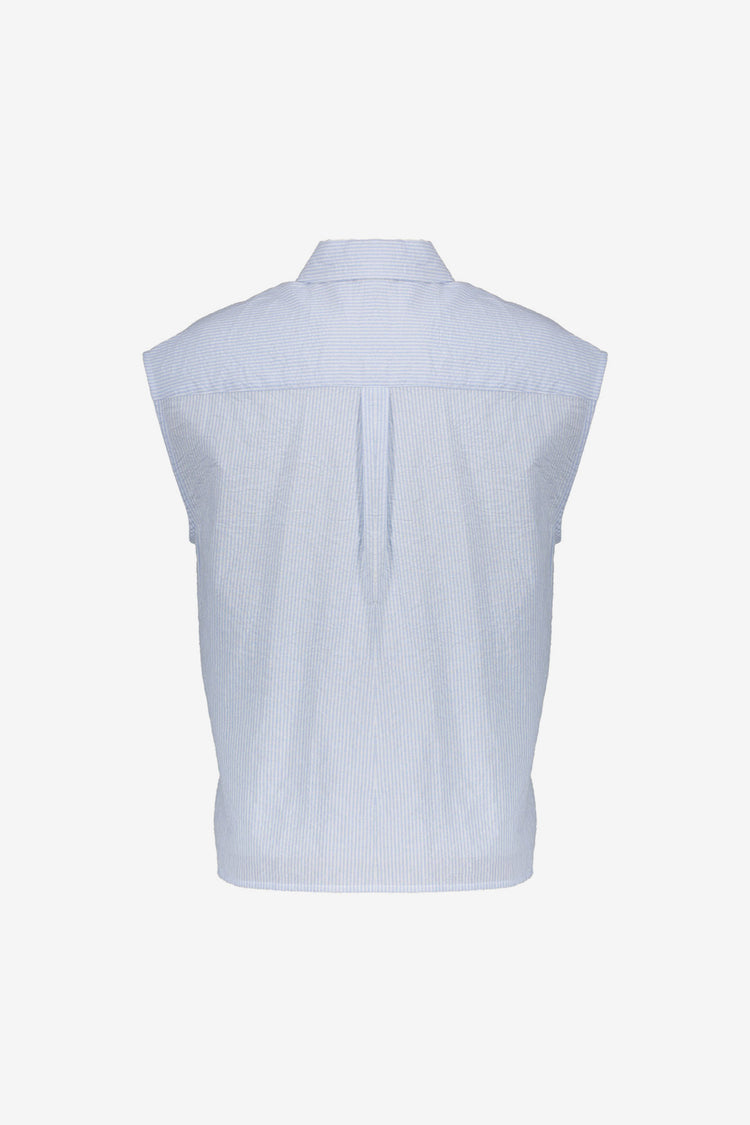 Geisha dames blouse lichtblauw streep