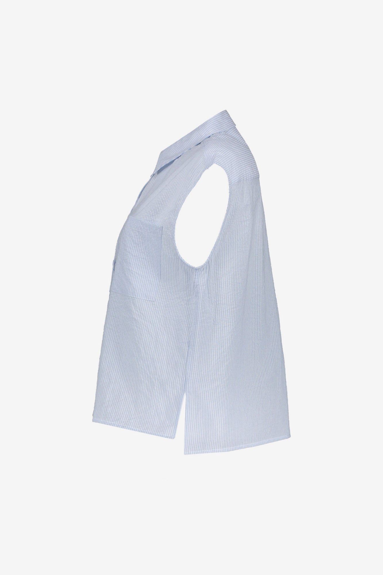 Geisha dames blouse lichtblauw streep