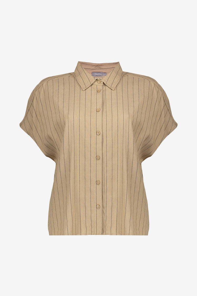 Geisha Bluse mit Kreidestreifen