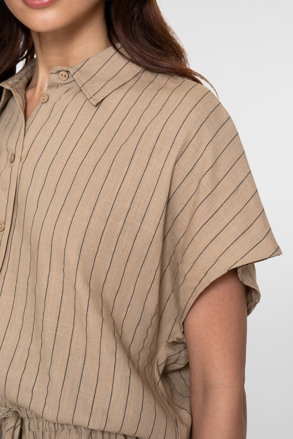 Geisha Bluse mit Kreidestreifen