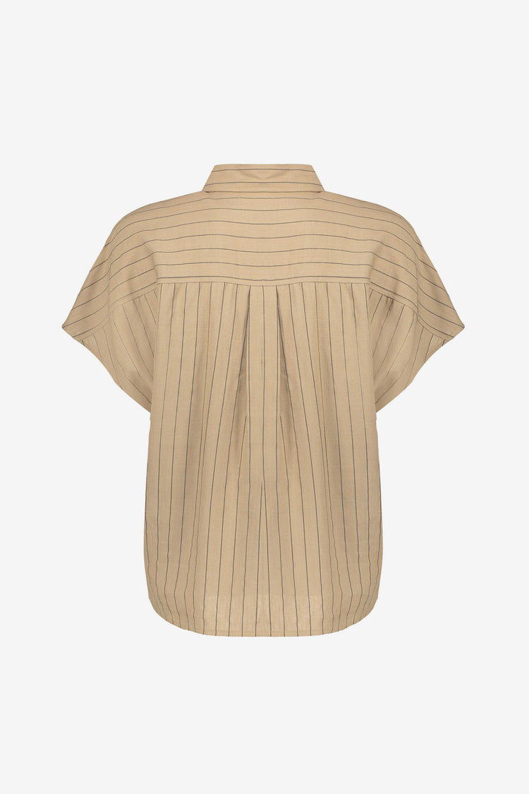 Geisha Bluse mit Kreidestreifen
