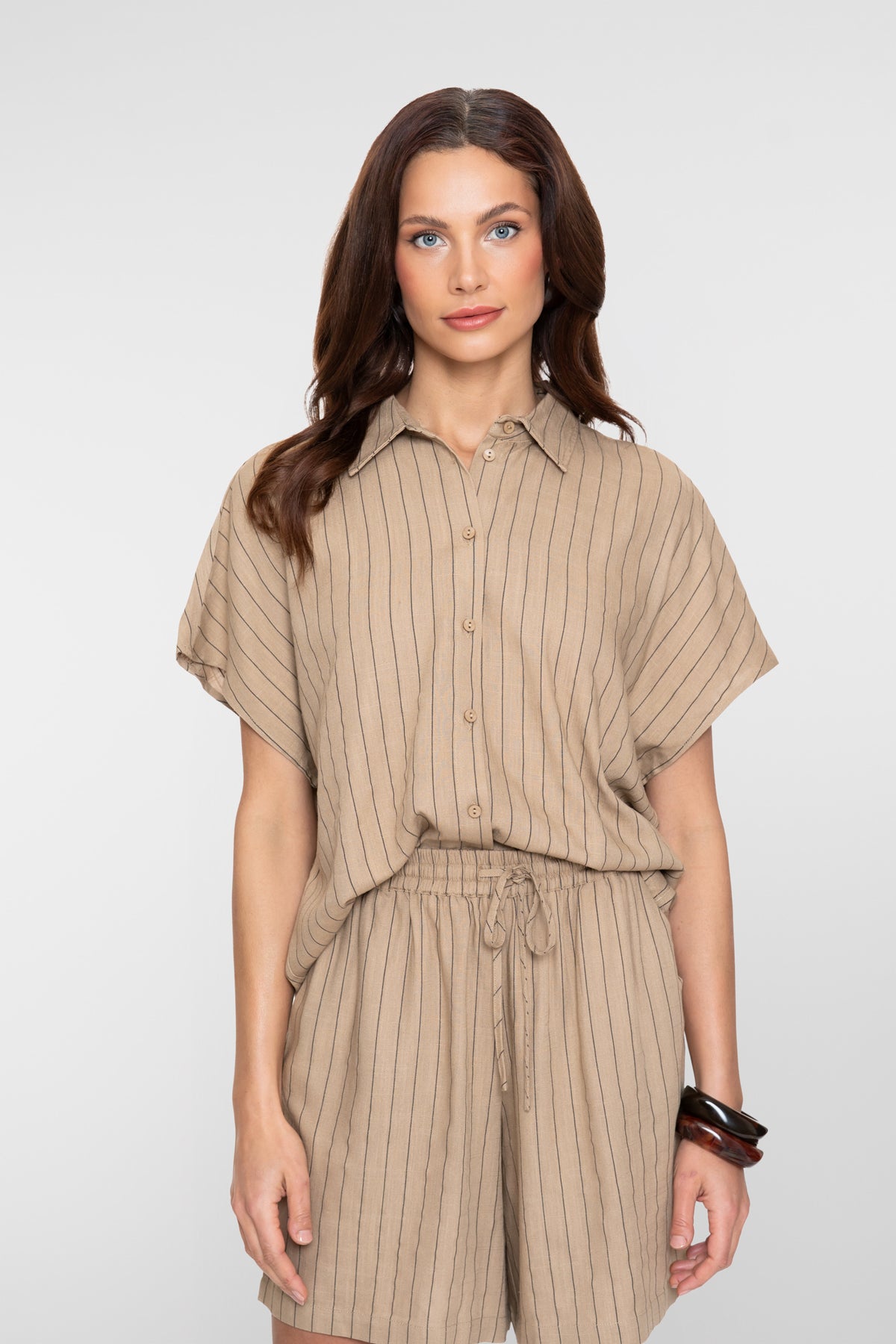 Geisha Bluse mit Kreidestreifen – Shop de look
