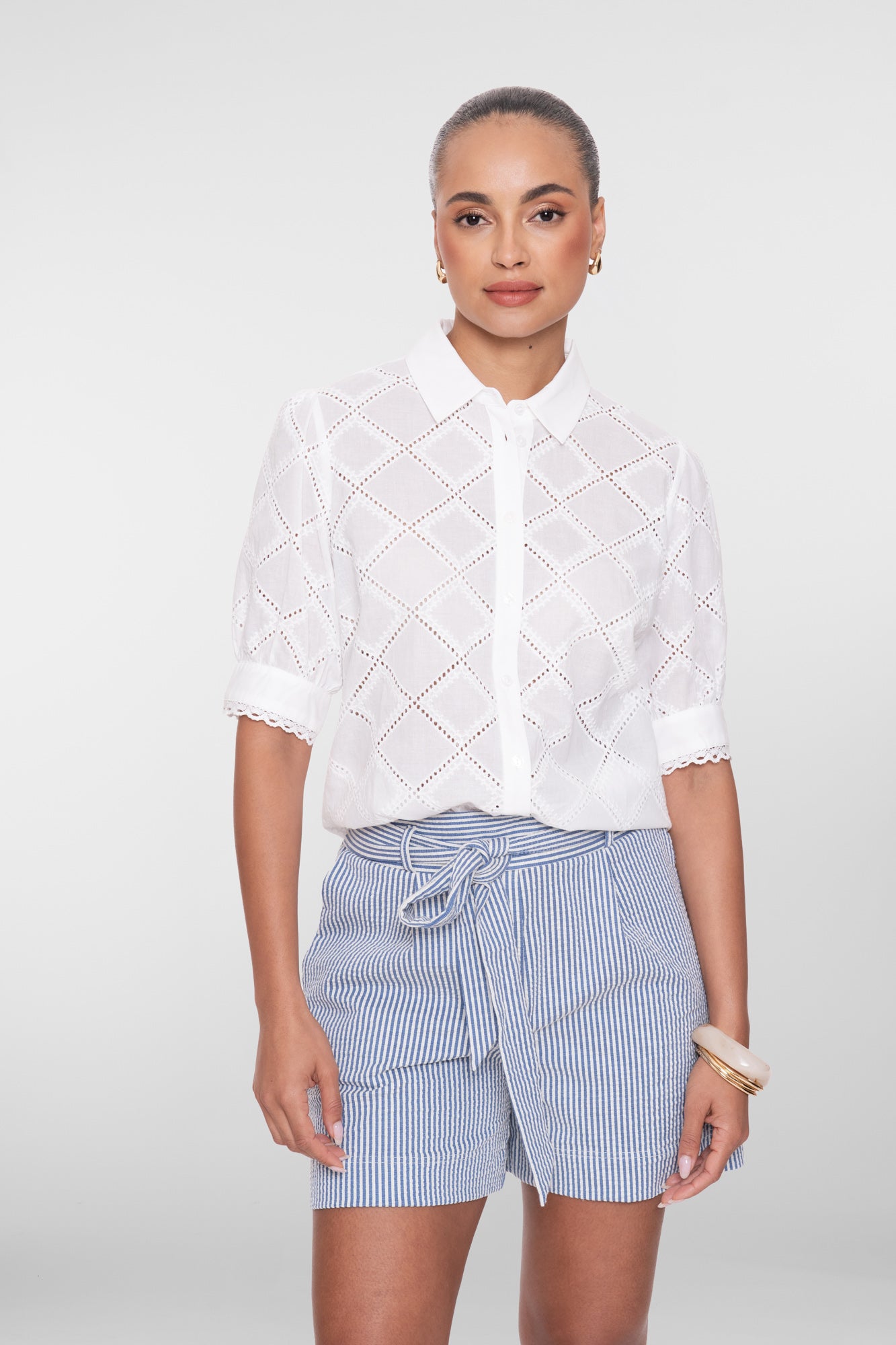 Geisha blouse wit met embroidery