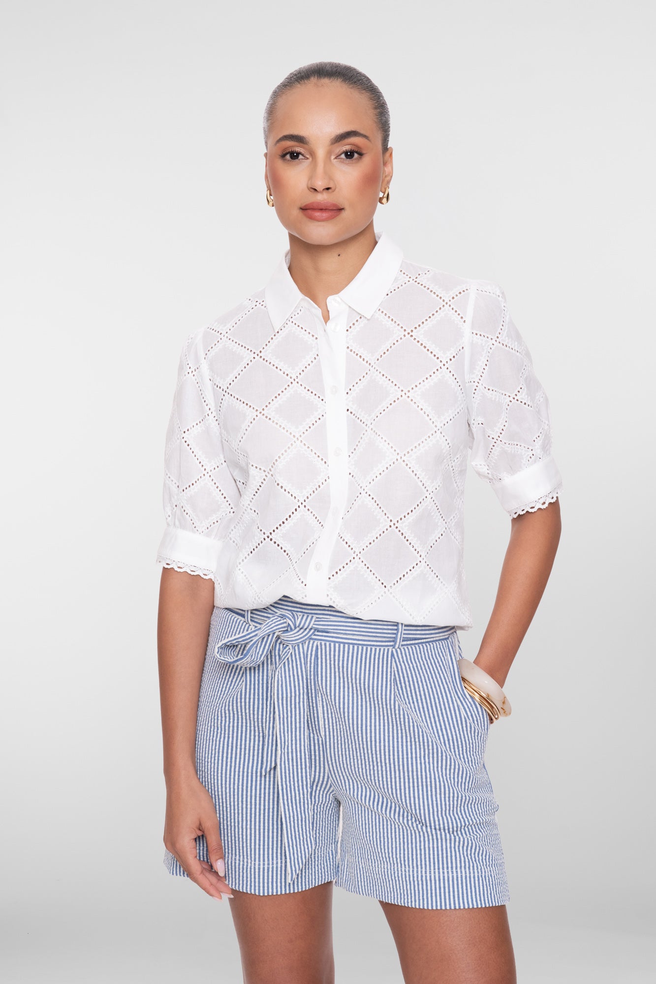 Geisha blouse wit met embroidery