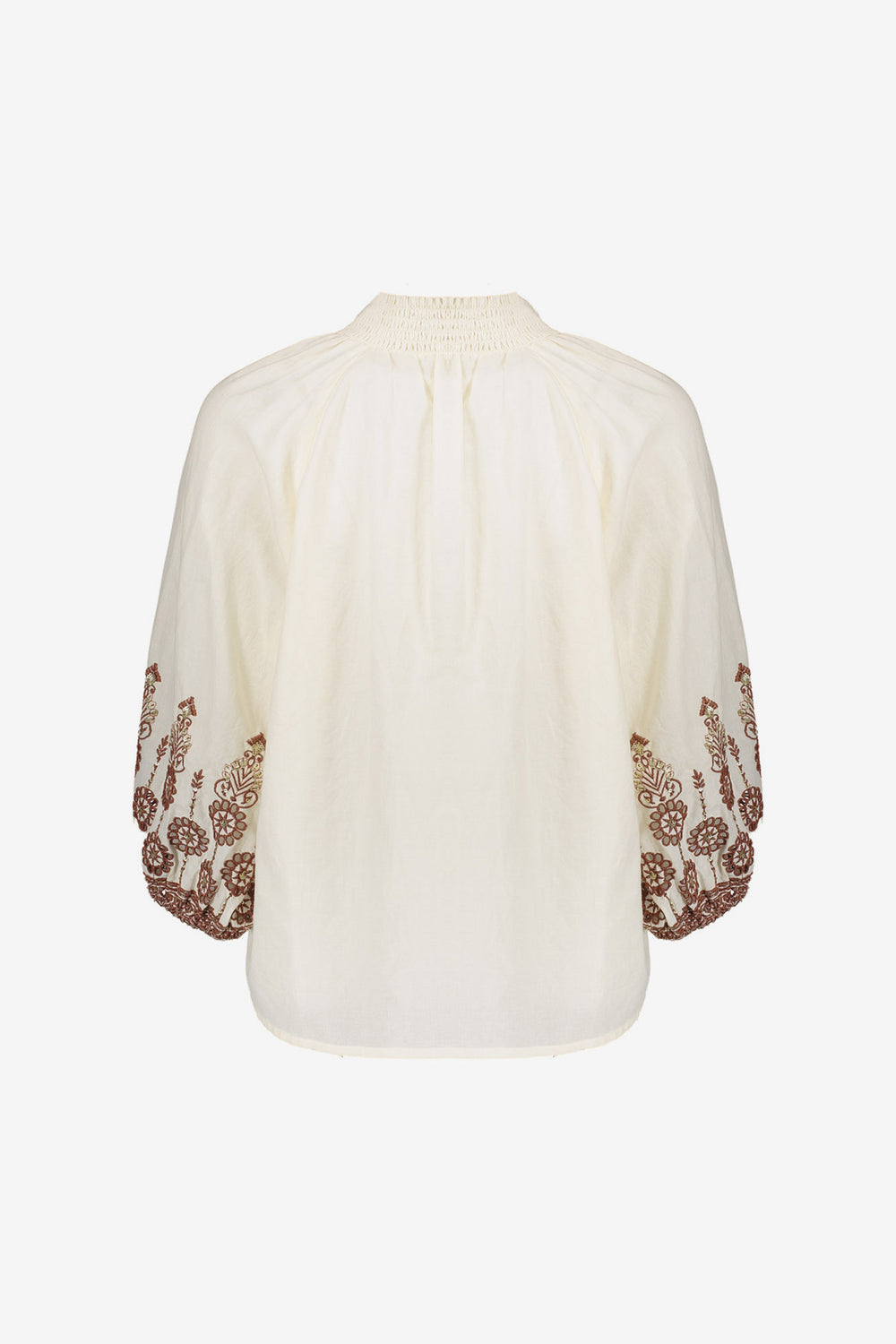 Geisha Bluse mit Stickereien und Bohemian-Ausstrahlung