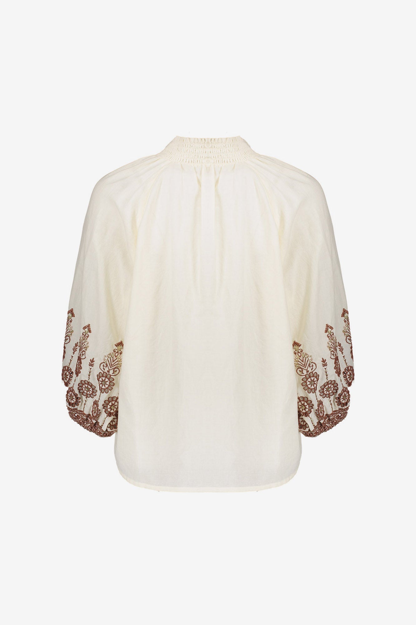 Geisha Bluse mit Stickereien und Bohemian-Ausstrahlung