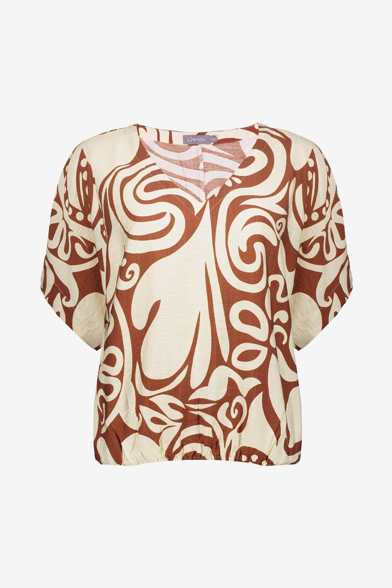 Geisha Top mit Bi-Color Swirlprint