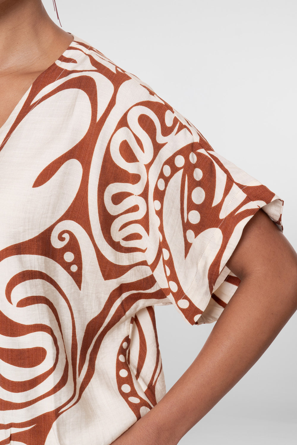 Geisha Top mit Bi-Color Swirlprint