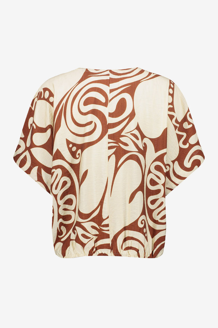 Geisha Top mit Bi-Color Swirlprint