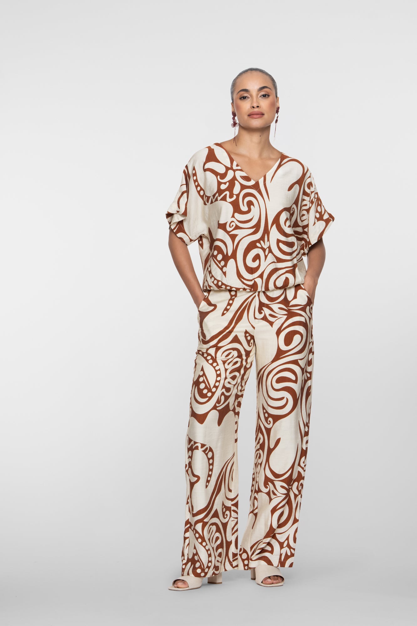 Geisha Top mit Bi-Color Swirlprint