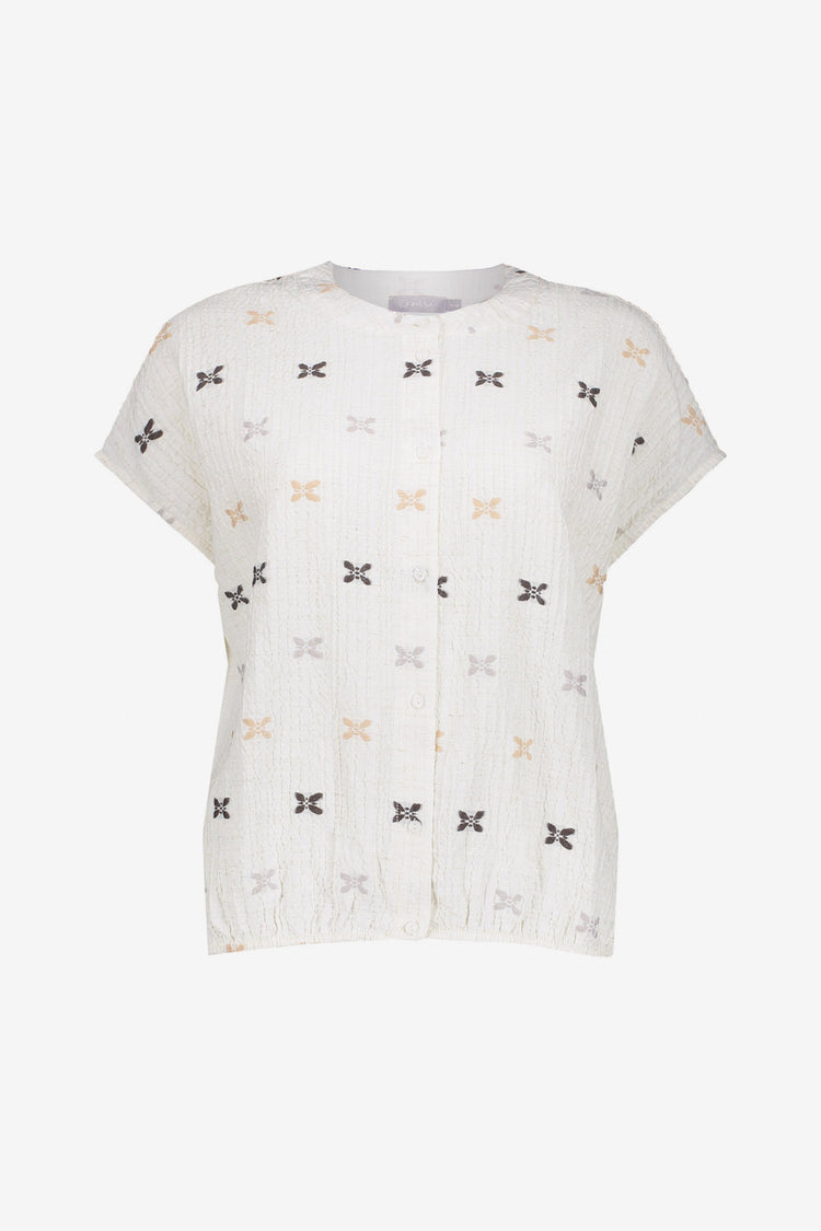 Geisha Bluse mit subtiler Printoptik