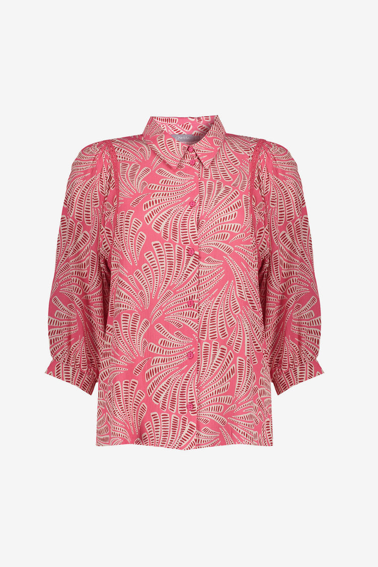 Geisha Bluse mit grafischem Print und 3/4-Ärmeln