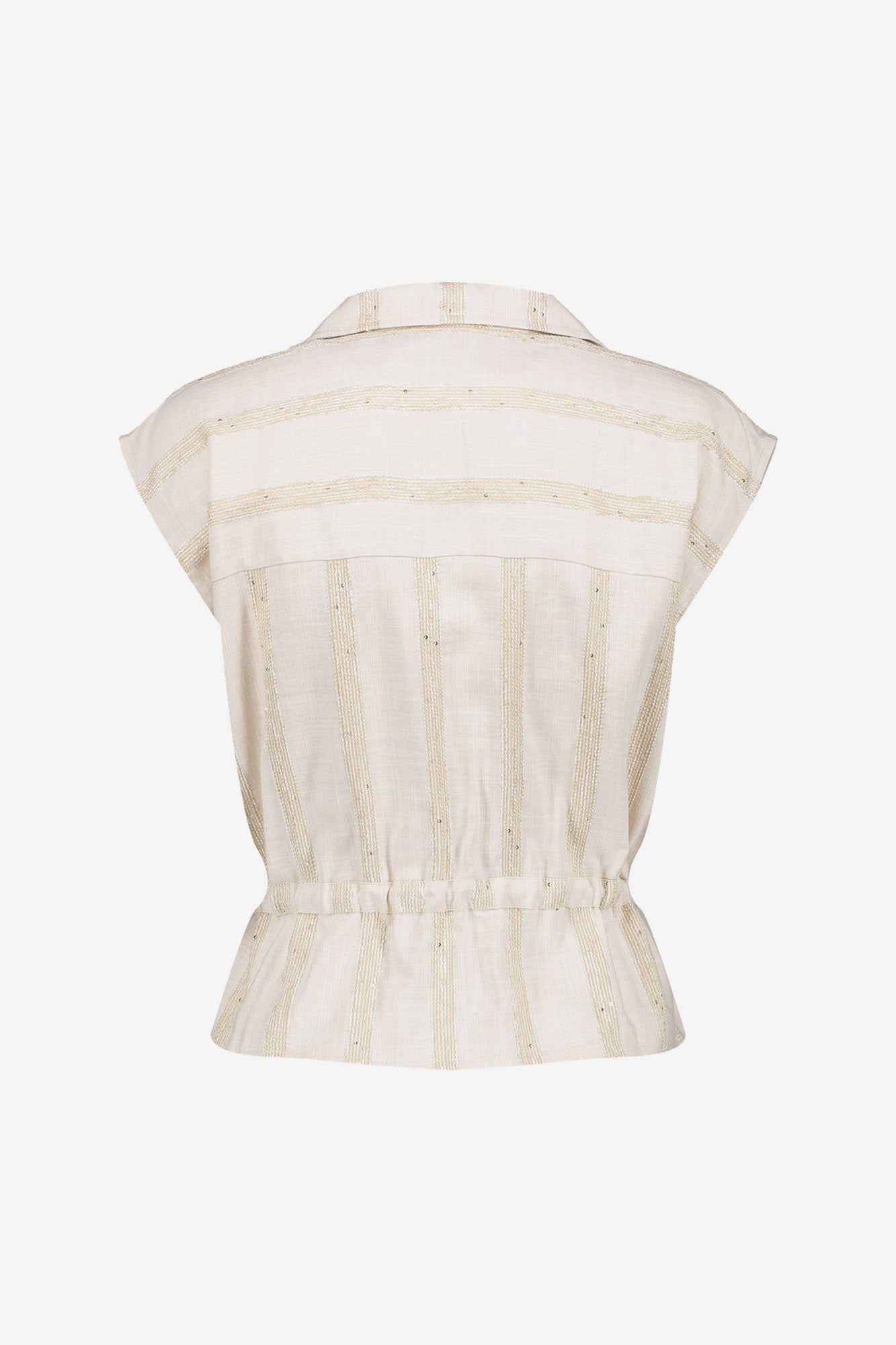 Geisha Peplum-Top mit subtilen Streifen
