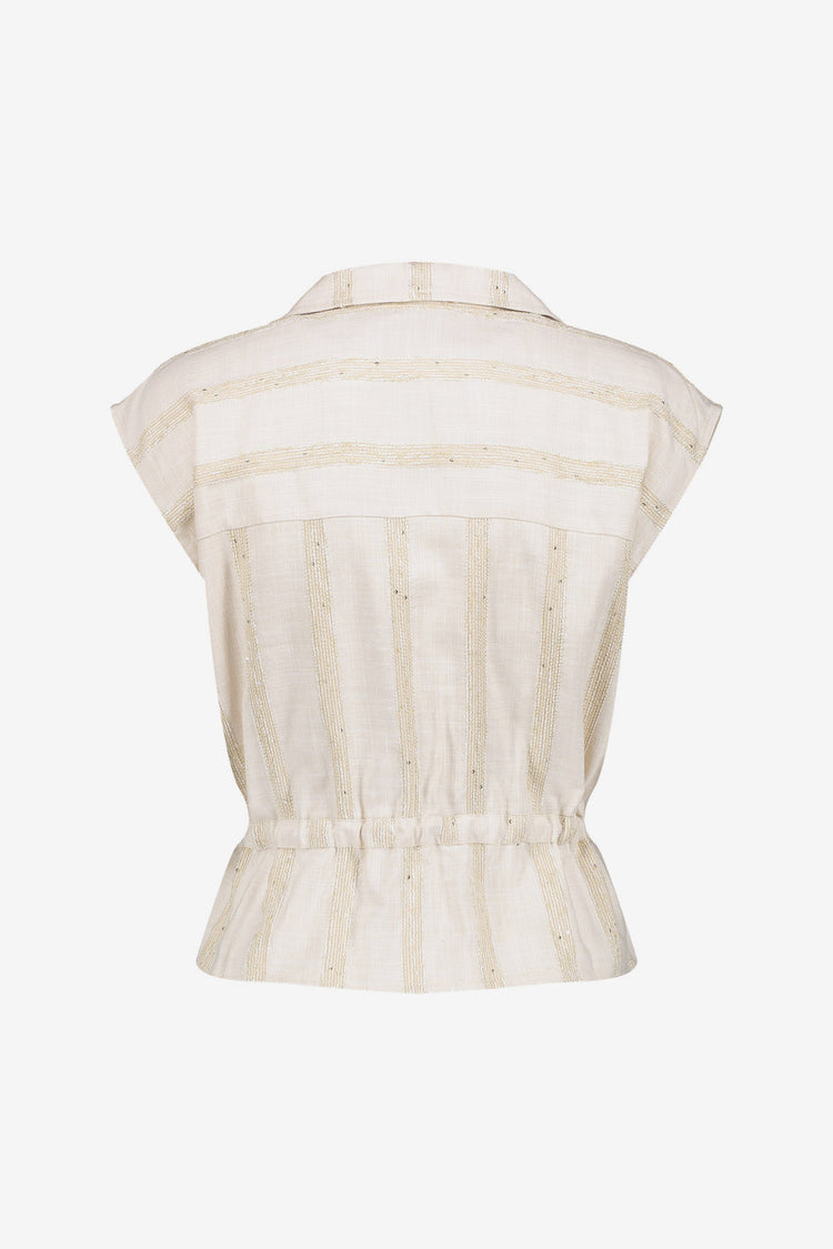 Geisha Peplum-Top mit subtilen Streifen
