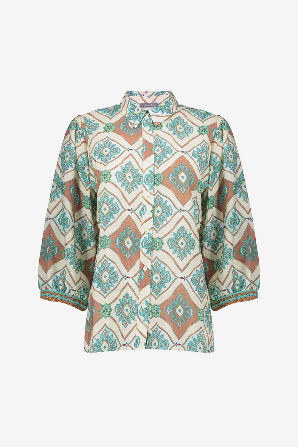 Geisha Bluse mit Fliesenprint