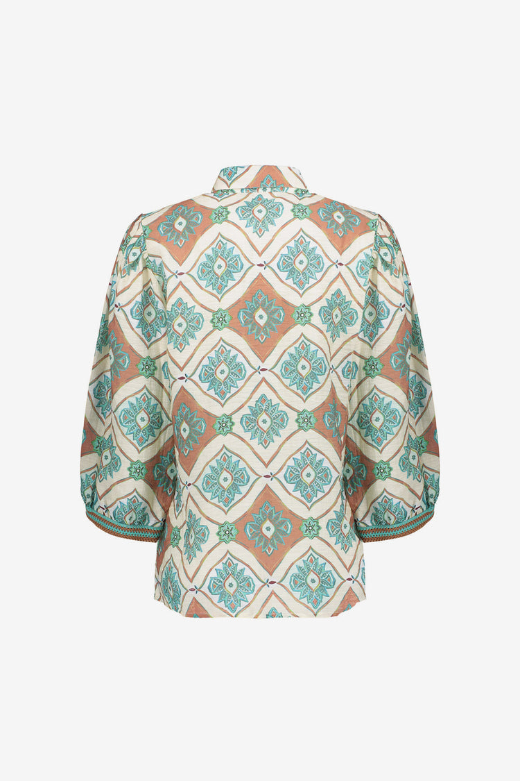 Geisha Bluse mit Fliesenprint
