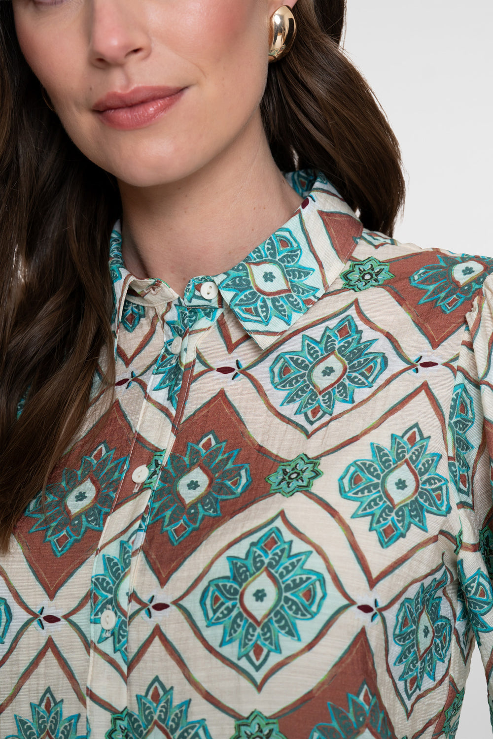 Geisha Bluse mit Fliesenprint