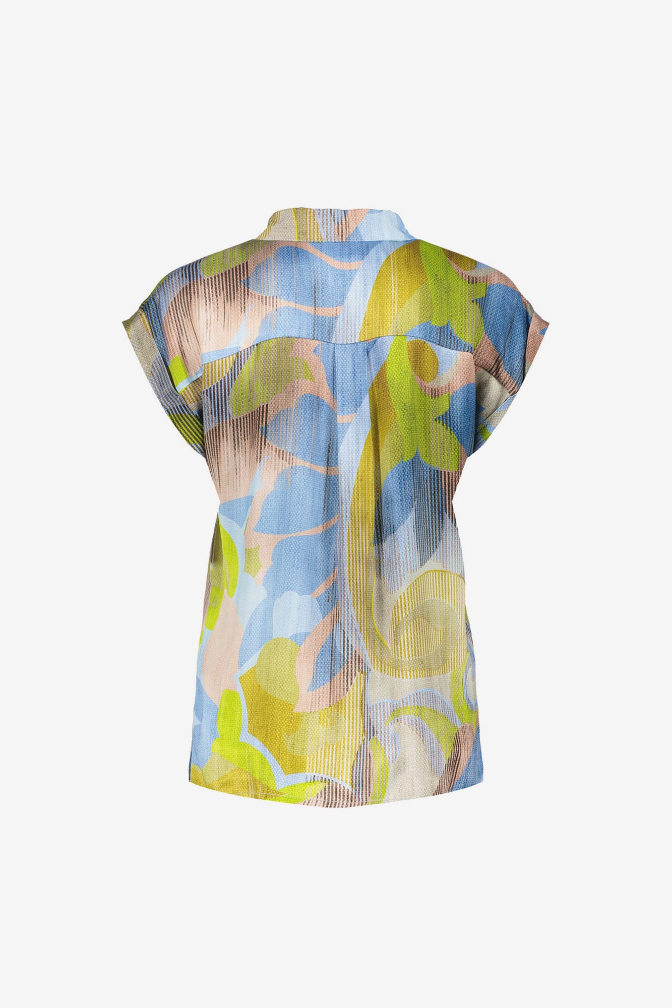 Geisha Damenbluse mit Grafikdruck und kurzen Ärmeln