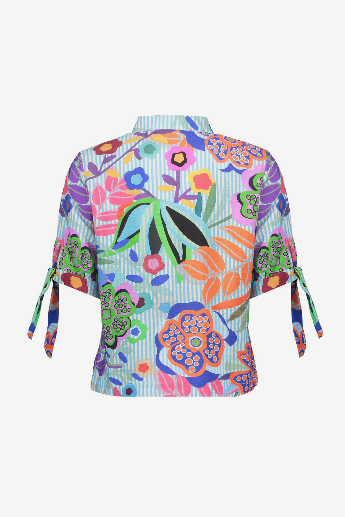 Geisha Bluse mit farbenfrohem Print und Schleifendetail am Ärmel